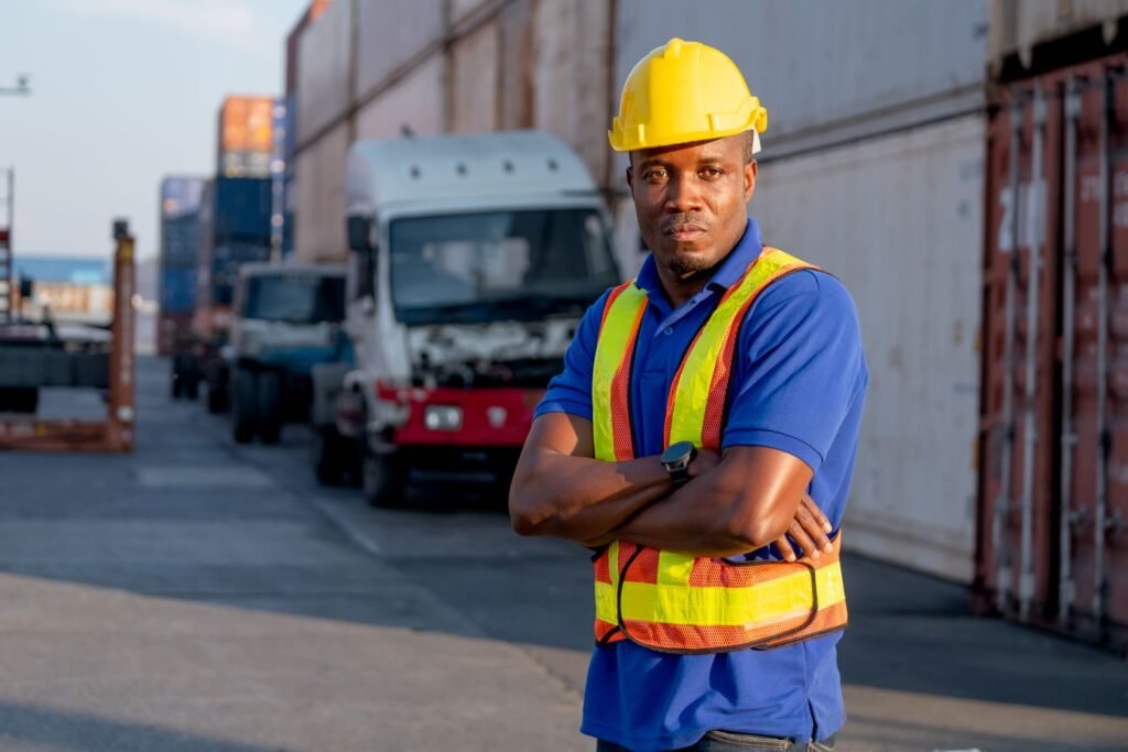 african american foreman or cargo container worker 2023 11 27 05 08 43 utc